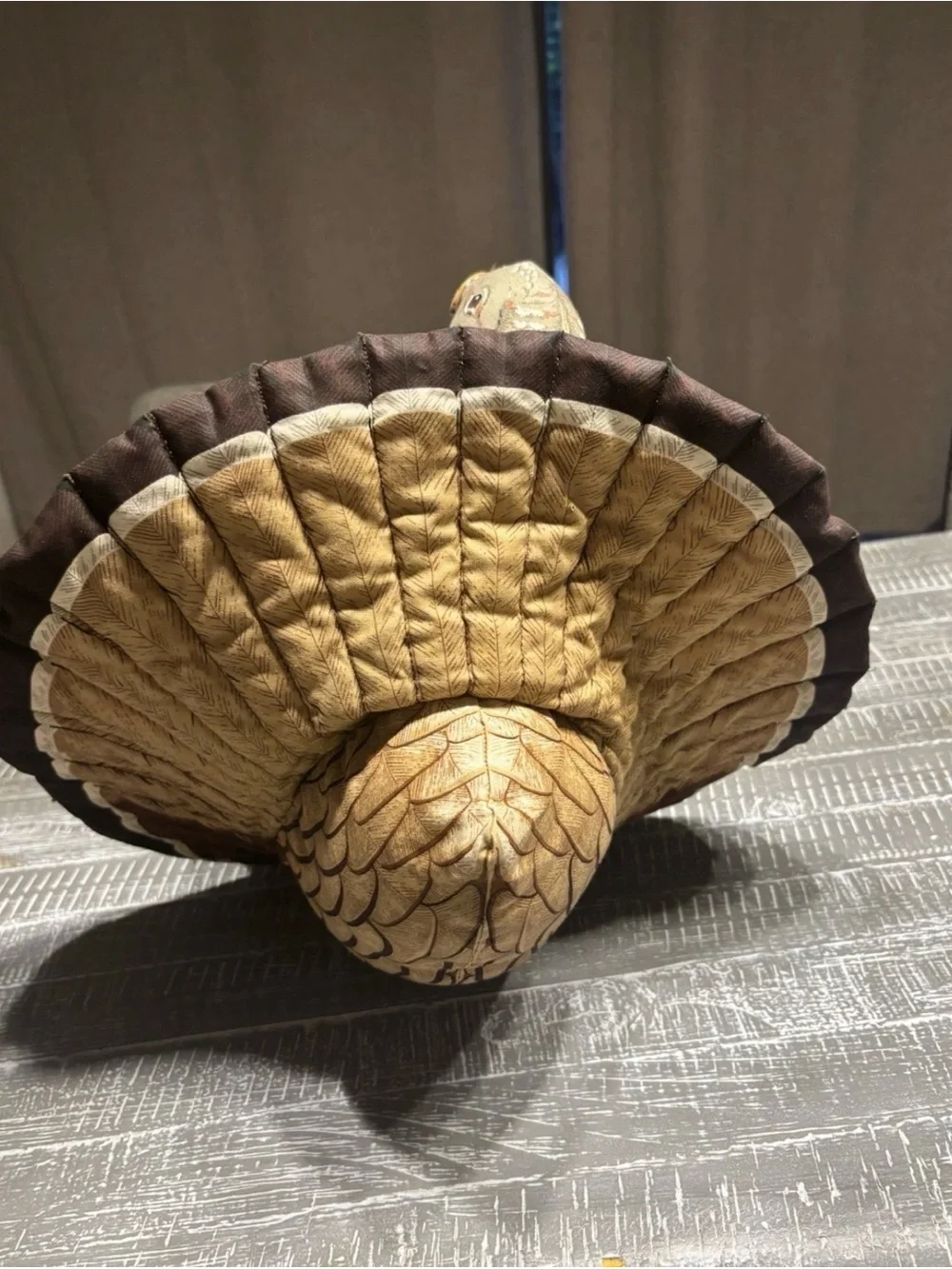 Vintage Stuffed Turkey Thanksgiving Decor Centerpiece Fabric
